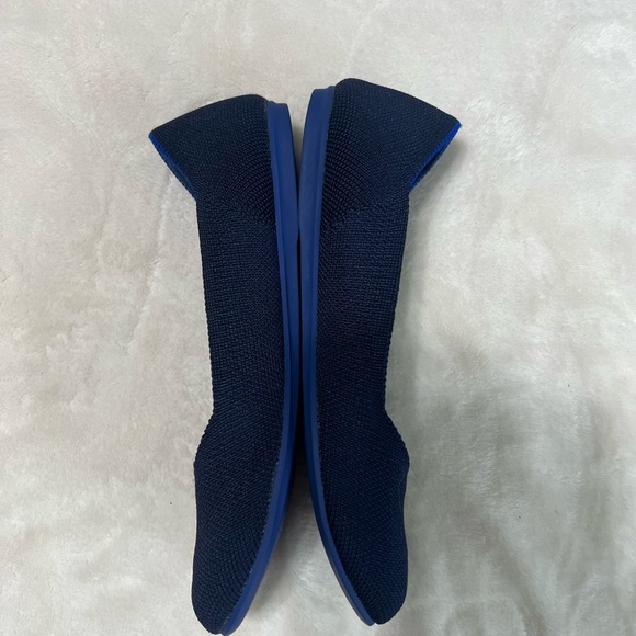 Rothy’s The Flat Round Toe Flats Navy Blue Knit Women’s Size 5 Sustainable Shoes - Picture 6 of 11